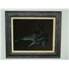 Image 2 : Dog Art on Velvet, Signed by Artist Dominic in Wood Frame 27"x23", Over 45 Years Old
