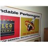 Image 2 : Vintage Paper Sign: General Motors Delco Battery & Fire Ring Spark Plugs 44"x21"