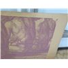 Image 2 : Screen-Printed Print on Paper: Men Sitting Art Piece 44"x28"