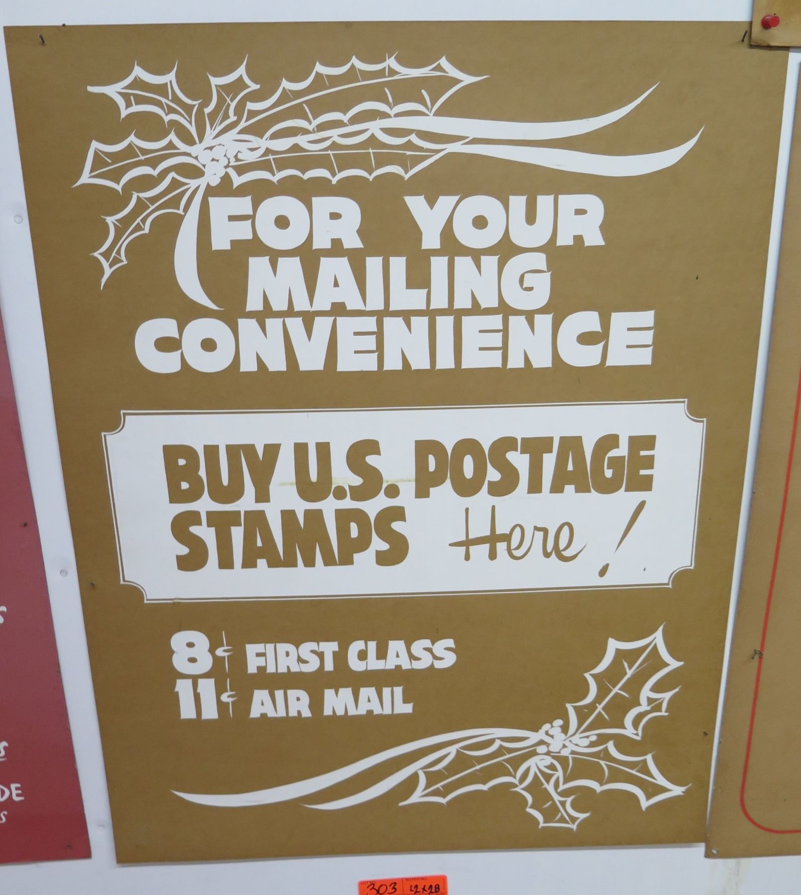 Postage Available. Sign Vintage Paper Sign: Buy US Postage Stamps Here 22