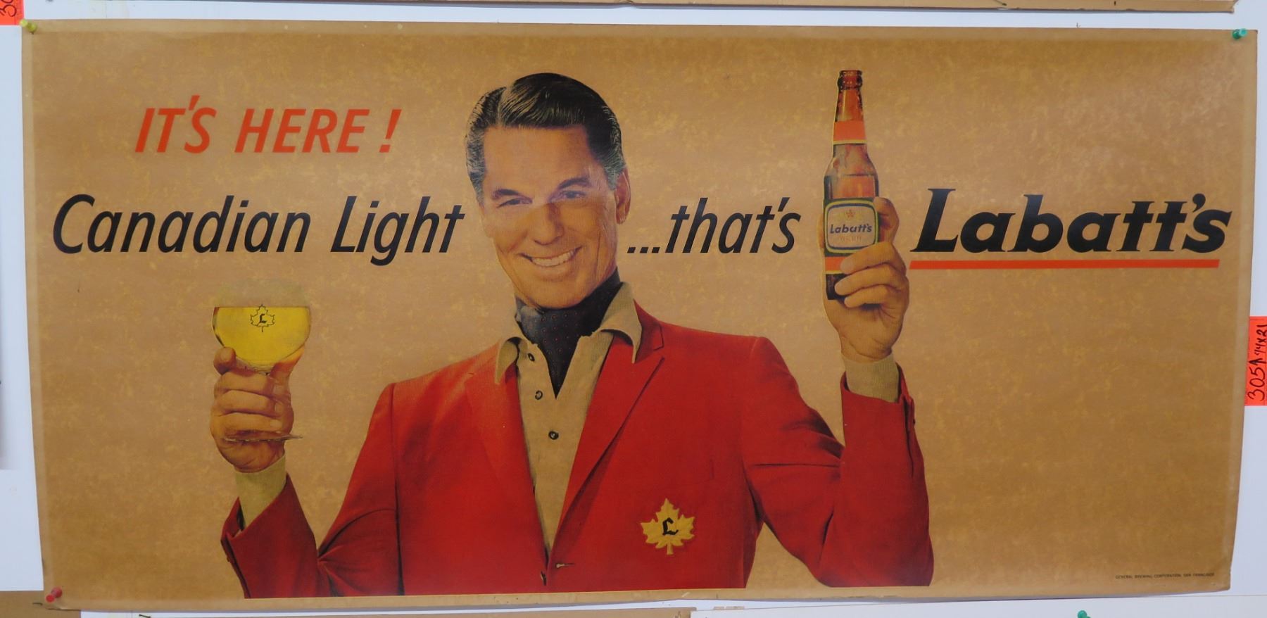 Vintage Paper Sign: Labatt's Canadian Light Beer 44