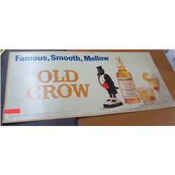 Vintage Paper Sign: Famous, Smooth, Mellow Old Crow 44"x21"