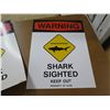 Image 2 : Qty 2 Paper Signs: Warning Shark Sighted Keep Out 18"x24"