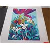 Image 2 : 13-Color Screen Printed Serigraph, Orchids, by Artist John Thomas 32"x40"