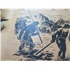 Image 2 : Vintage Feher Print: Black & White Hawaiian Men Fishing 36"x46"