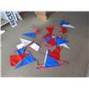 Image 2 : Qty 10 Red, White & Blue Pennants w/ Red String Cords