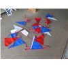 Image 2 : Qty 10 Red, White & Blue Pennants w/ Red String Cords