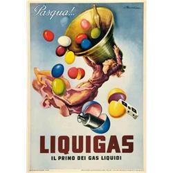 Italian advertising poster - LIQUIGAS