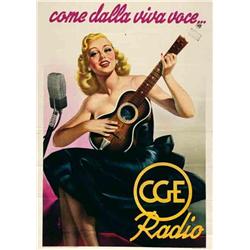 Italian advertising poster - CGE RADIO