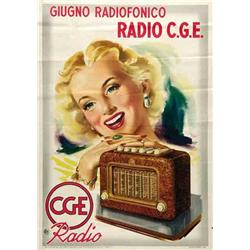 Italian advertising poster - CGE RADIO