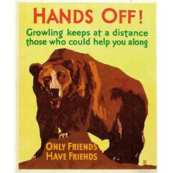 American propaganda poster - HAND OFF!