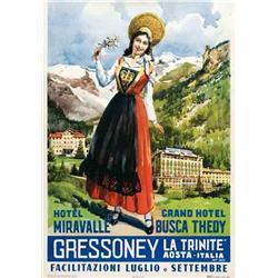 Advertising poster, tourism  - GRESSONE