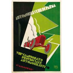 Advertising poster, automobiles