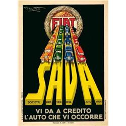 Advertising poster, automobiles  - FIAT