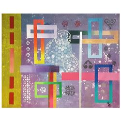 George Marlowe, "Covid-19, Day 50" Hand Signed Original Acrylic Painting on Canvas with Letter of Au