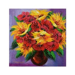 Yana Korobov, "Happy Occasions" Original Acrylic Painting on Canvas, Hand Signed with Letter Authent