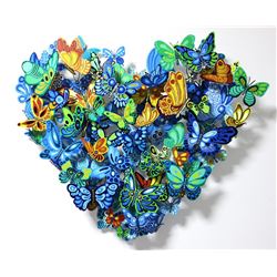 Patricia Govezensky- Original Painting on Cutout Steel "Falling in Love"