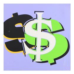 Steve Kaufman (1960-2010), "Dollar Sign" Limited Edition Hand Pulled Silkscreen on Canvas, Numbered 