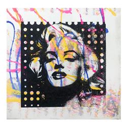 Gail Rodgers, "Marilyn Monroe" Hand Signed Original Hand Pulled Silkscreen Mixed Media on Canvas wit