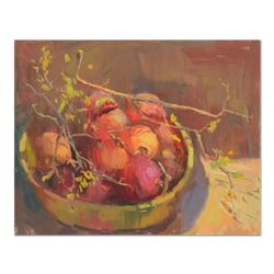 S. Burkett Kaiser, "Pomegranates" Limited Edition on Canvas, Numbered and Hand Signed with Letter of