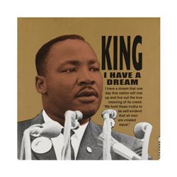 Steve Kaufman (1960-2010), "Martin Luther King" Limited Edition Silkscreen on Canvas, Numbered 49/50