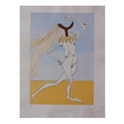 Salvador Dali- Original Engravings with Color by Pochoir "Nude with Veils"