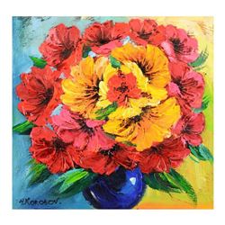 Yana Korobov, "Purity of Heart" Original Acrylic Painting on Canvas, Hand Signed with Letter Authent