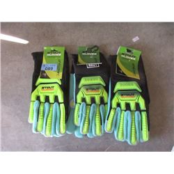 3 Pairs of XL Stout Winter Impact Gloves