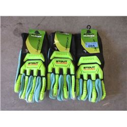 3 Pairs of XXL Stout Winter Impact Gloves