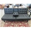 Image 1 : Black PU Leather Futon Sofa - Store Return