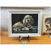 Image 1 : Vintage Black Velvet Painting of Puppies