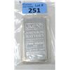 Image 1 : 10 Oz. Johnson Matthey .999 Silver Bar