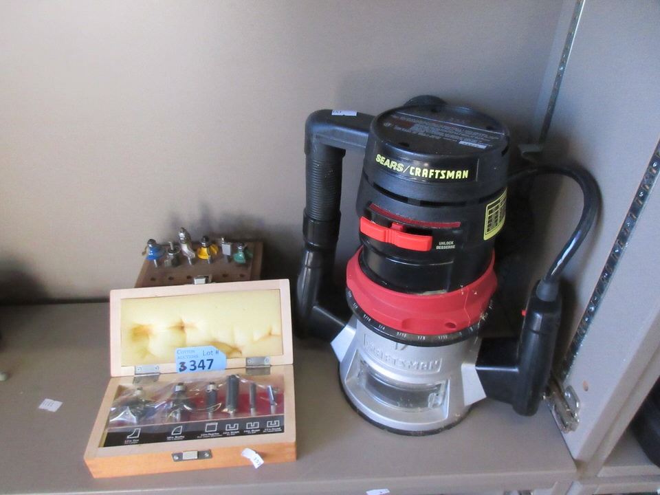 Craftsman Router & 2 Cases of Router Bits
