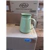 Image 1 : 2 Cases of 12 New Green Enameled Metal Vases