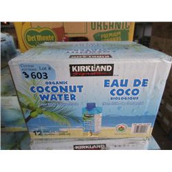 3 Cases of Kirkland Organic Coconut Water