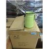 Image 1 : 2 Cases of 12 New Green Enameled Metal Vases