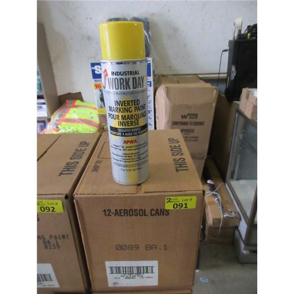 2 Cases of 12 Yellow Aerosol Spray Paint