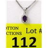 Image 1 : Sterling Silver Amethyst & Diamond Pendant