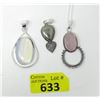 Image 1 : 3 Polished Cabochon Gemstone Pendants