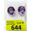 Image 1 : New 49 CTW Amethyst Earrings Set in .925 Silver