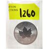 Image 1 : 1 Oz .9999 Fine Silver 2020 Canada Maple Leaf Coin