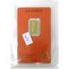 Image 2 : 2.5 Gram Valcambi Suisse .9999 Fine Gold Bar
