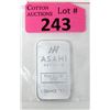 Image 1 : 1 Oz. Asahi Refining .999 Silver Bar
