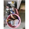 Image 1 : 2 Stacks of Assorted Painting Supplies