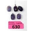 Image 1 : 5 Polished Amethyst Pendant & 1 Chain