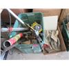 Image 1 : Tote and Box of Assorted Tiling Tools