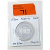 Image 1 : 1 Troy Oz. .999 Fine Silver Austrian Round