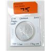 Image 1 : 1 Oz .9999 Fine Silver 2009 Canada Maple Leaf Coin