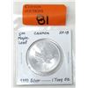 Image 1 : 1 Oz .9999 Fine Silver 2018 Canada Maple Leaf Coin
