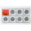 Image 1 : 7 Canada WWII War-Time Silver Half Dollar Coins
